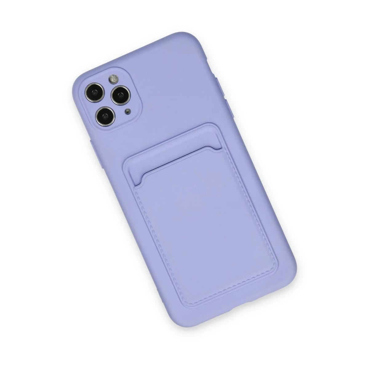 Apple iPhone 11 Pro Max Kılıf Kelvin Kartvizitli Silikon - Lila