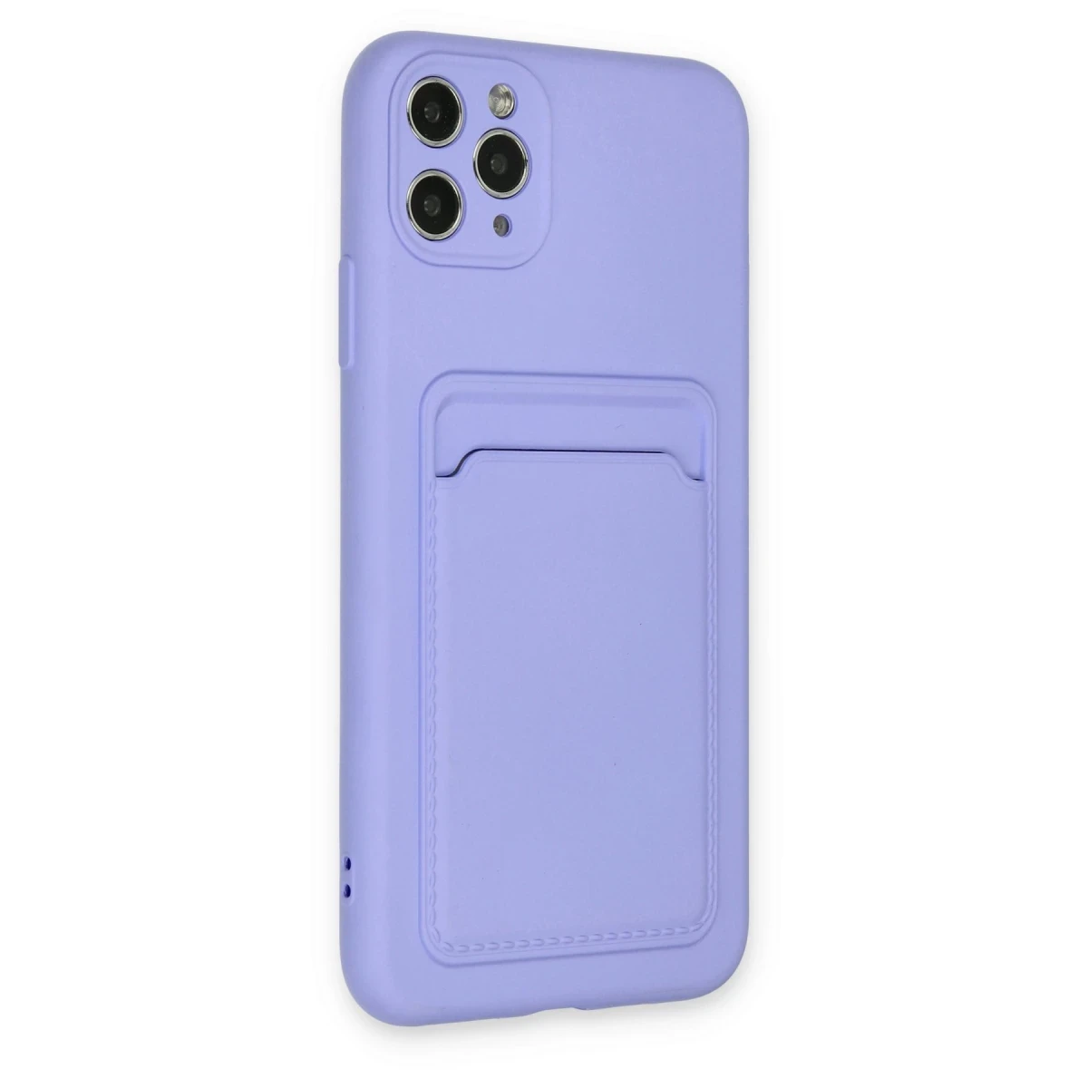 Apple iPhone 11 Pro Max Kılıf Kelvin Kartvizitli Silikon - Lila