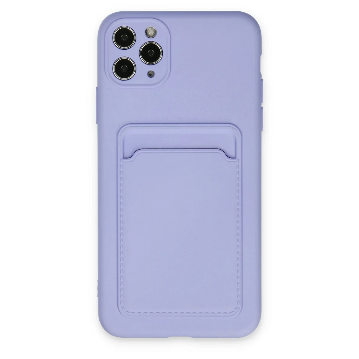 Apple iPhone 11 Pro Max Kılıf Kelvin Kartvizitli Silikon - Lila