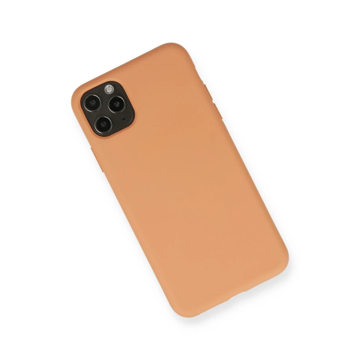 Apple iPhone 11 Pro Max Kılıf Nano içi Kadife Silikon - Mat Turuncu