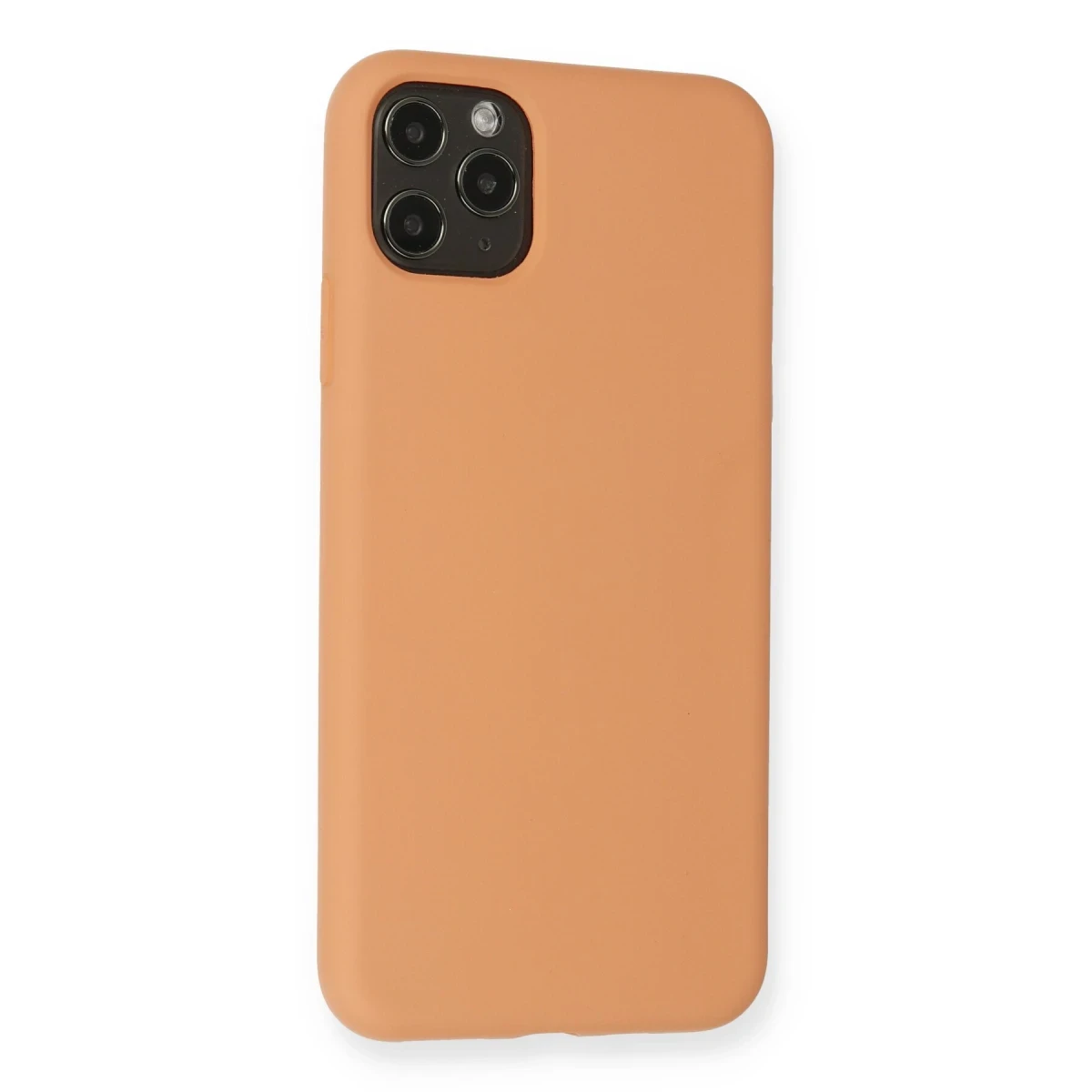 Apple iPhone 11 Pro Max Kılıf Nano içi Kadife Silikon - Mat Turuncu