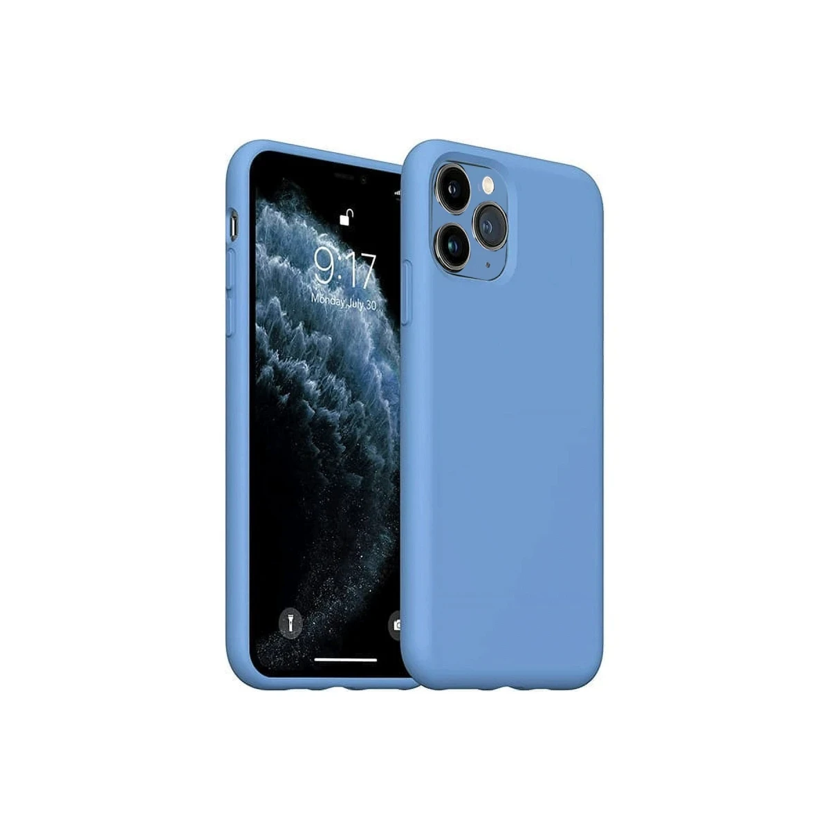 Apple iPhone 11 Pro Max Kılıf Nano içi Kadife Silikon - Mavi