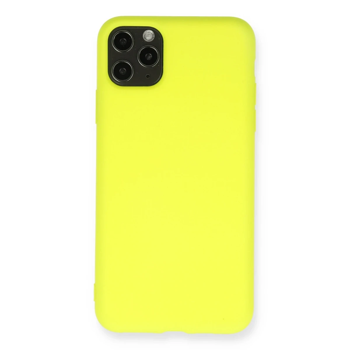Apple iPhone 11 Pro Max Kılıf Nano içi Kadife Silikon - Sarı