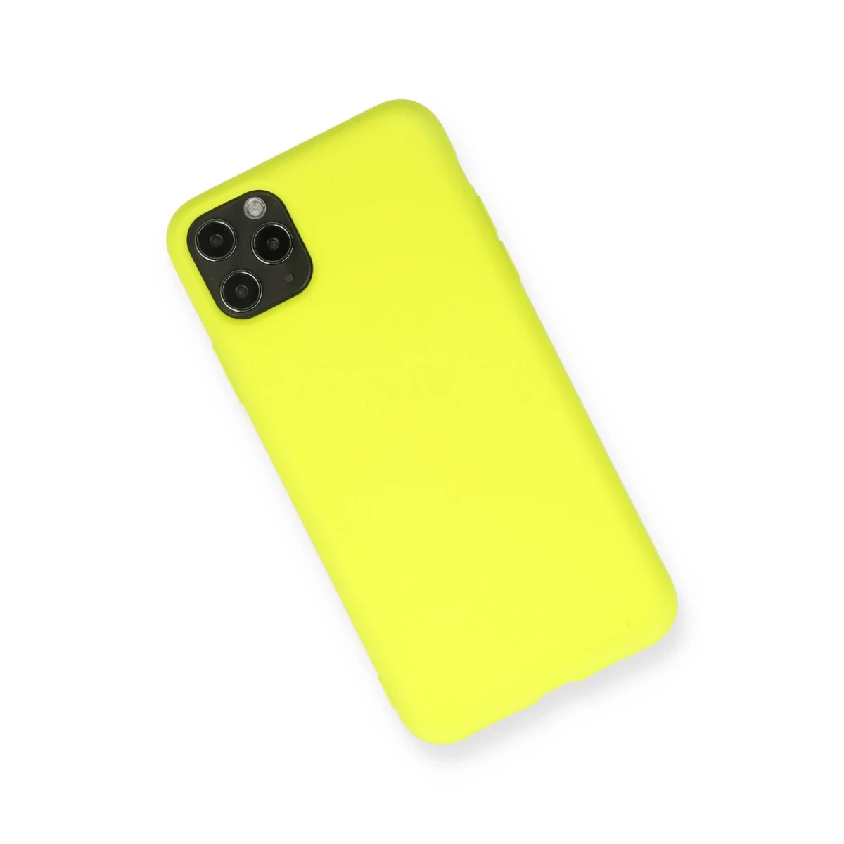 Apple iPhone 11 Pro Max Kılıf Nano içi Kadife Silikon - Sarı