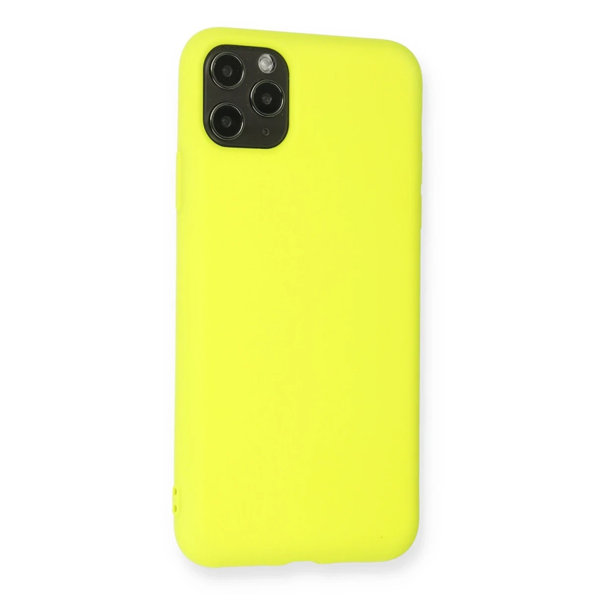 Apple iPhone 11 Pro Max Kılıf Nano içi Kadife Silikon - Sarı