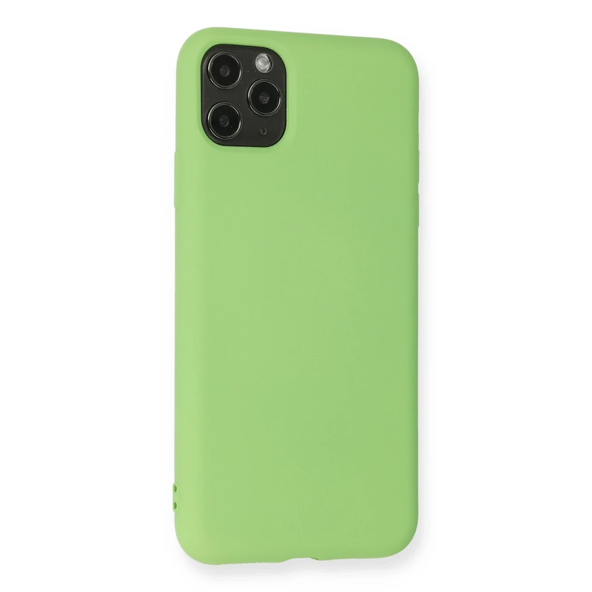 Apple iPhone 11 Pro Max Kılıf Nano içi Kadife Silikon - Yeşil