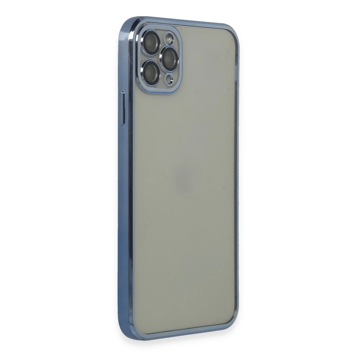Apple iPhone 11 Pro Max Kılıf Razer Lensli Silikon - Açık Mavi