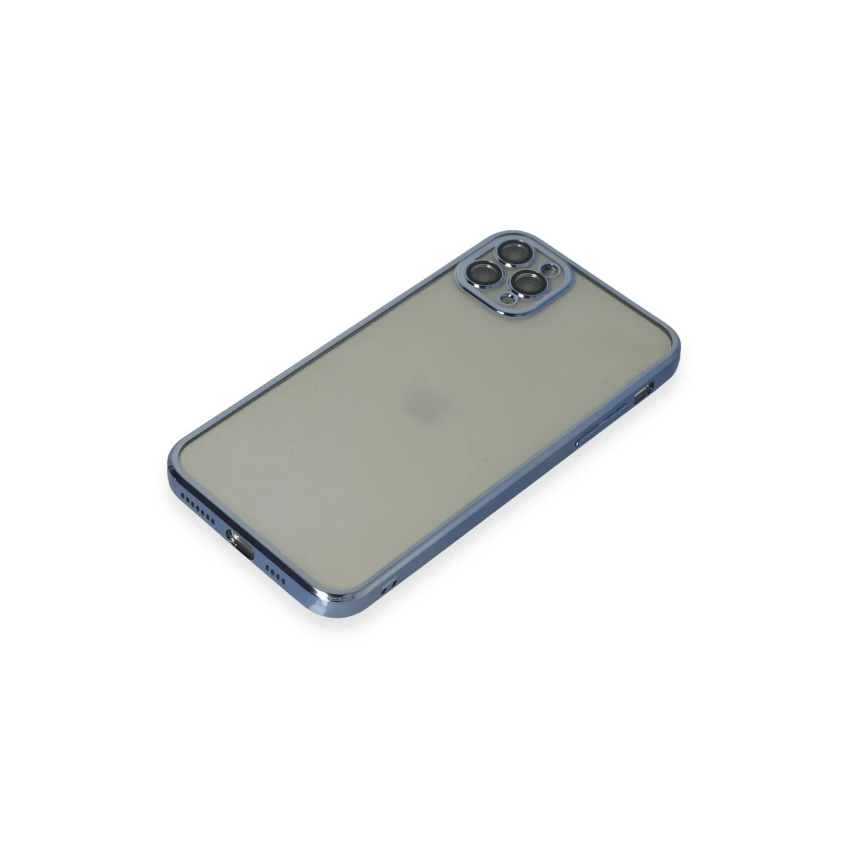 Apple iPhone 11 Pro Max Kılıf Razer Lensli Silikon - Açık Mavi