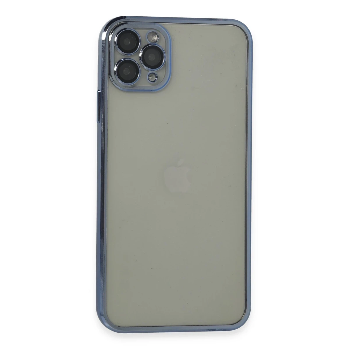 Apple iPhone 11 Pro Max Kılıf Razer Lensli Silikon - Açık Mavi