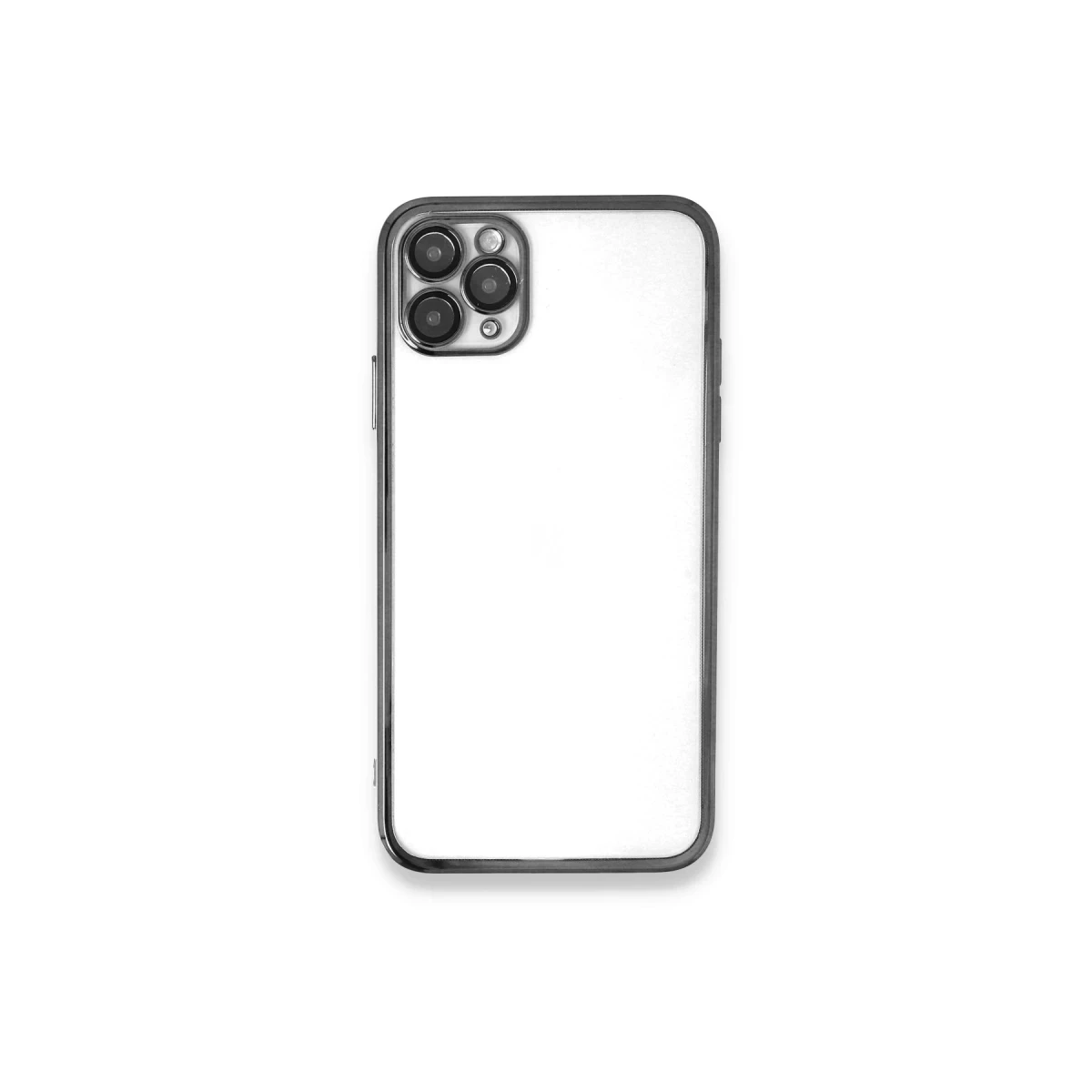 Apple iPhone 11 Pro Max Kılıf Razer Lensli Silikon - Gümüş