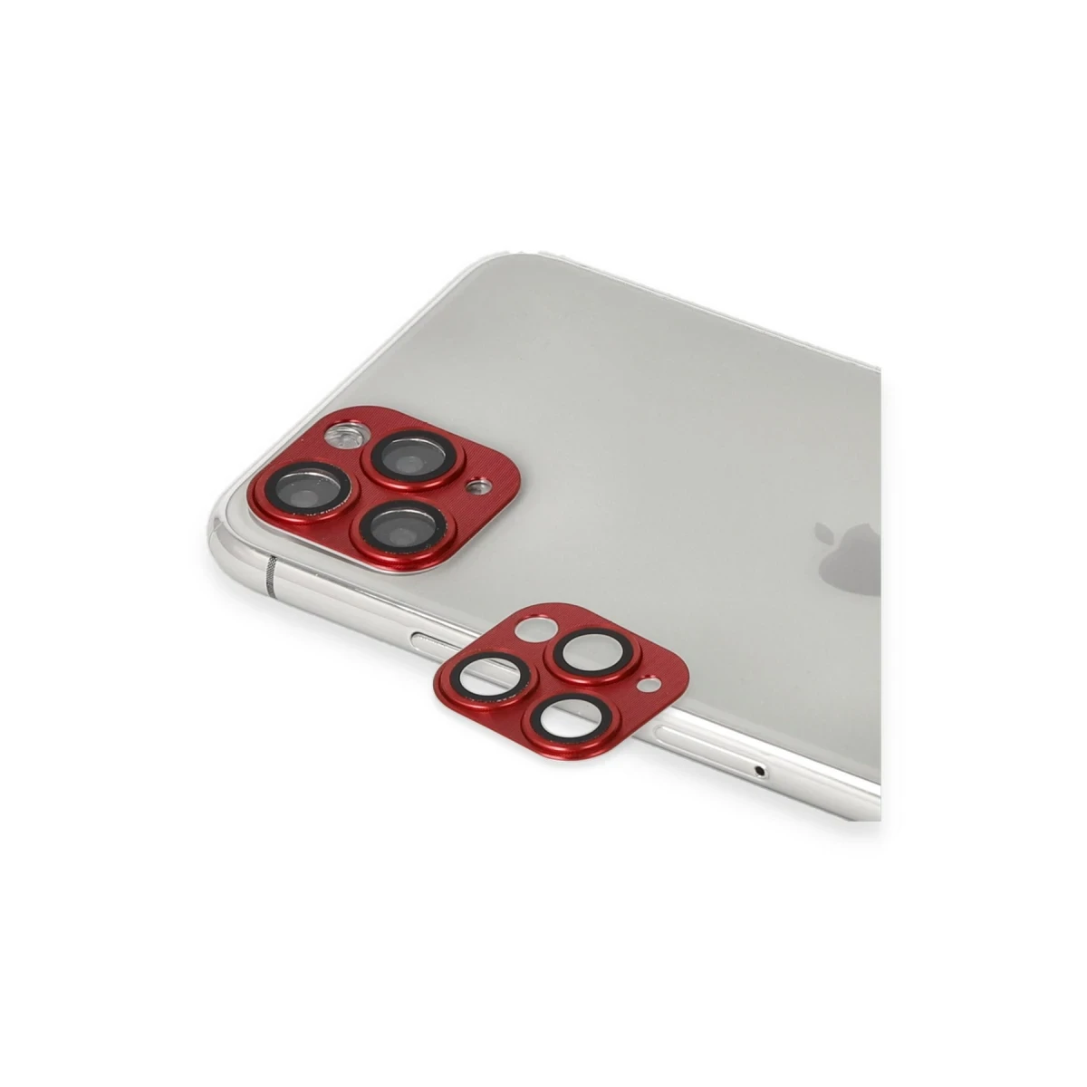 Apple iPhone 11 Pro Max Pers Alüminyum Kamera Lens - Kırmızı