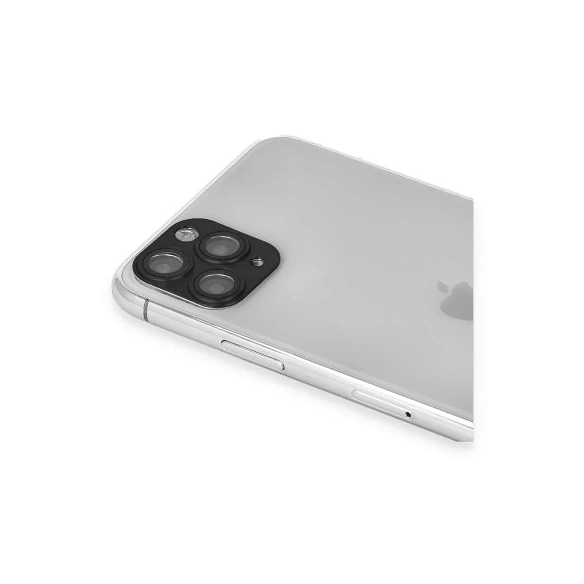 Apple iPhone 11 Pro Max Pers Alüminyum Kamera Lens - Siyah