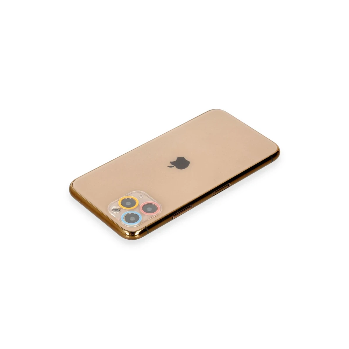 Apple iPhone 11 Pro Max Renkli Kamera Lens Koruma Cam - Pembe-Mavi