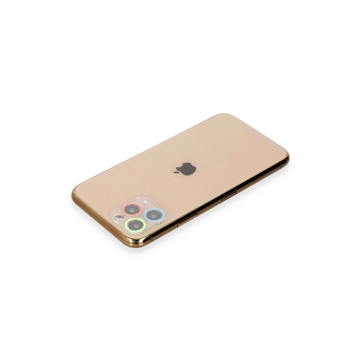 Apple iPhone 11 Pro Renkli Kamera Lens Koruma Cam - Mavi-Yeşil