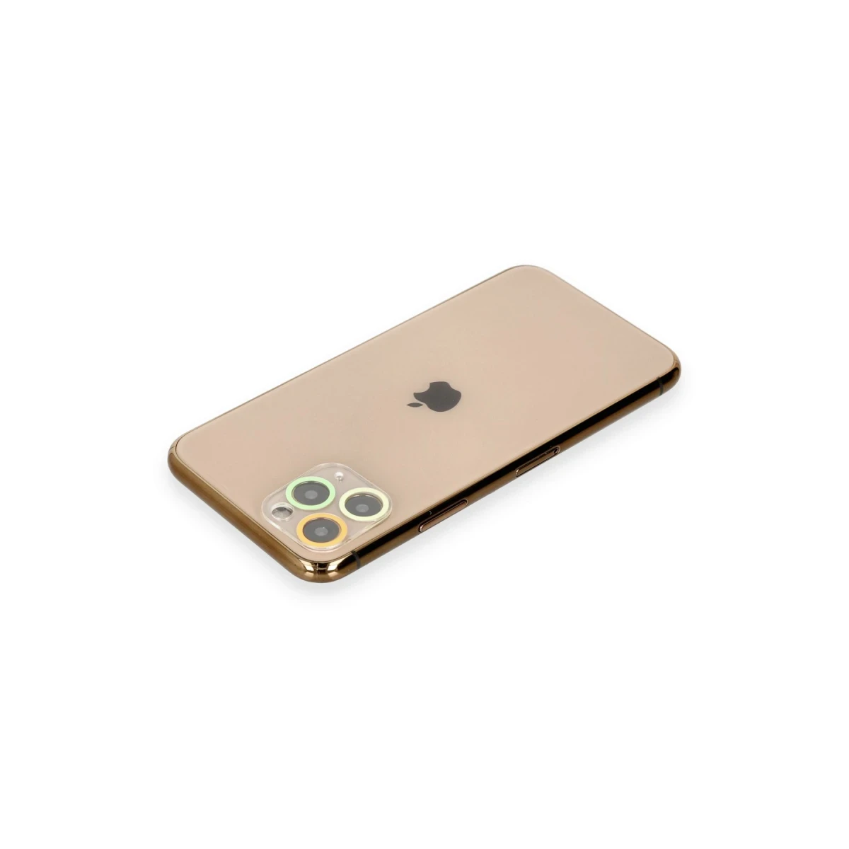 Apple iPhone 11 Pro Renkli Kamera Lens Koruma Cam - Sarı-Turuncu