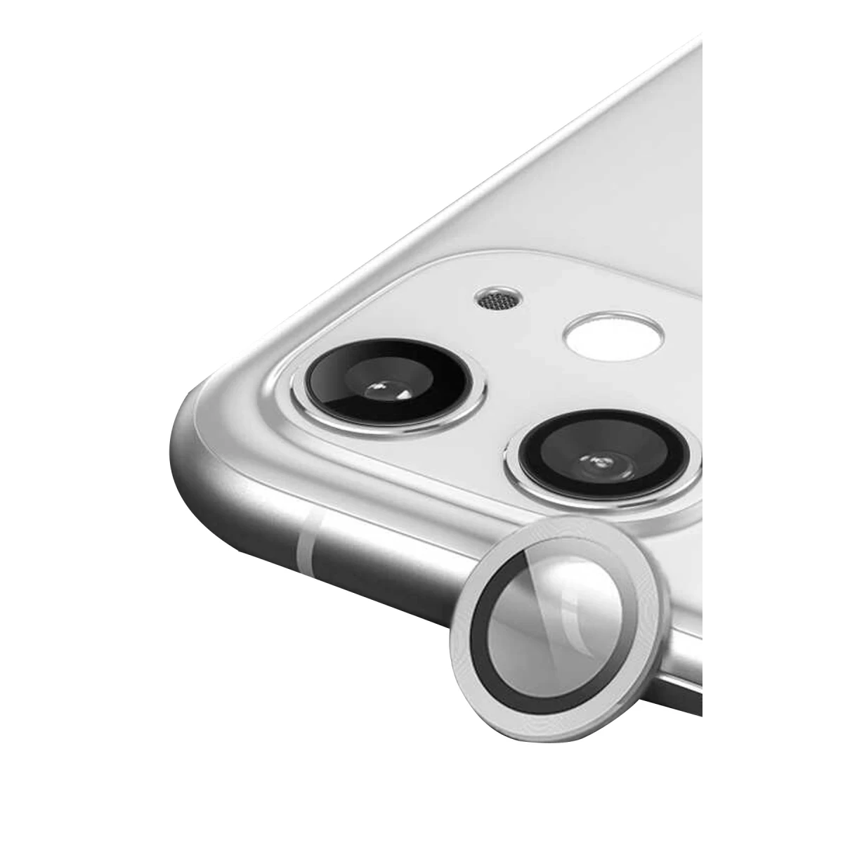 Apple iPhone 11 Raze Metal Kamera Lens - Gümüş