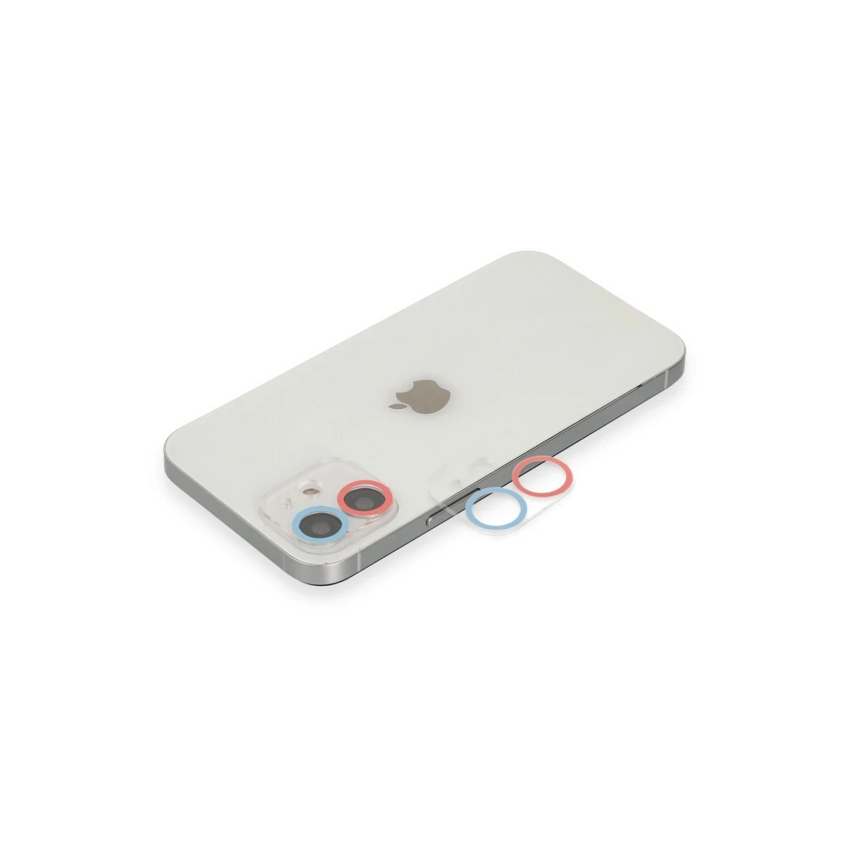 Apple iPhone 11 Renkli Kamera Lens Koruma Cam - Pembe-Mavi