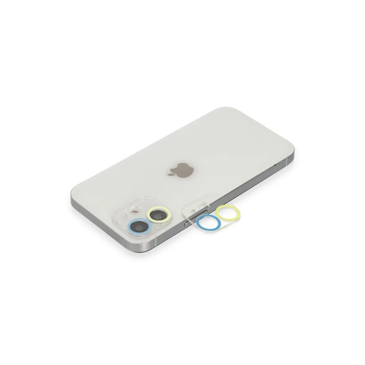 Apple iPhone 11 Renkli Kamera Lens Koruma Cam - Sarı-Mavi