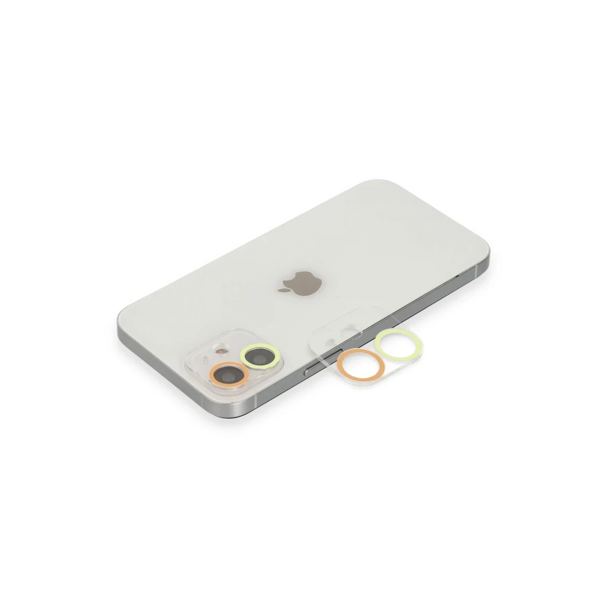 Apple iPhone 11 Renkli Kamera Lens Koruma Cam - Sarı-Turuncu