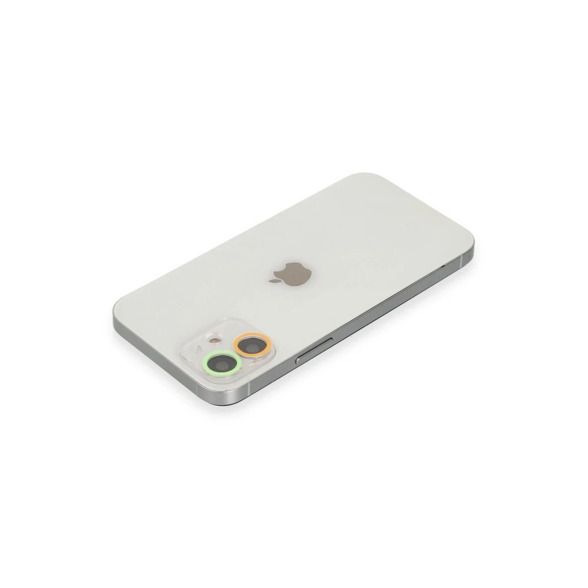 Apple iPhone 11 Renkli Kamera Lens Koruma Cam - Turuncu-Yeşil