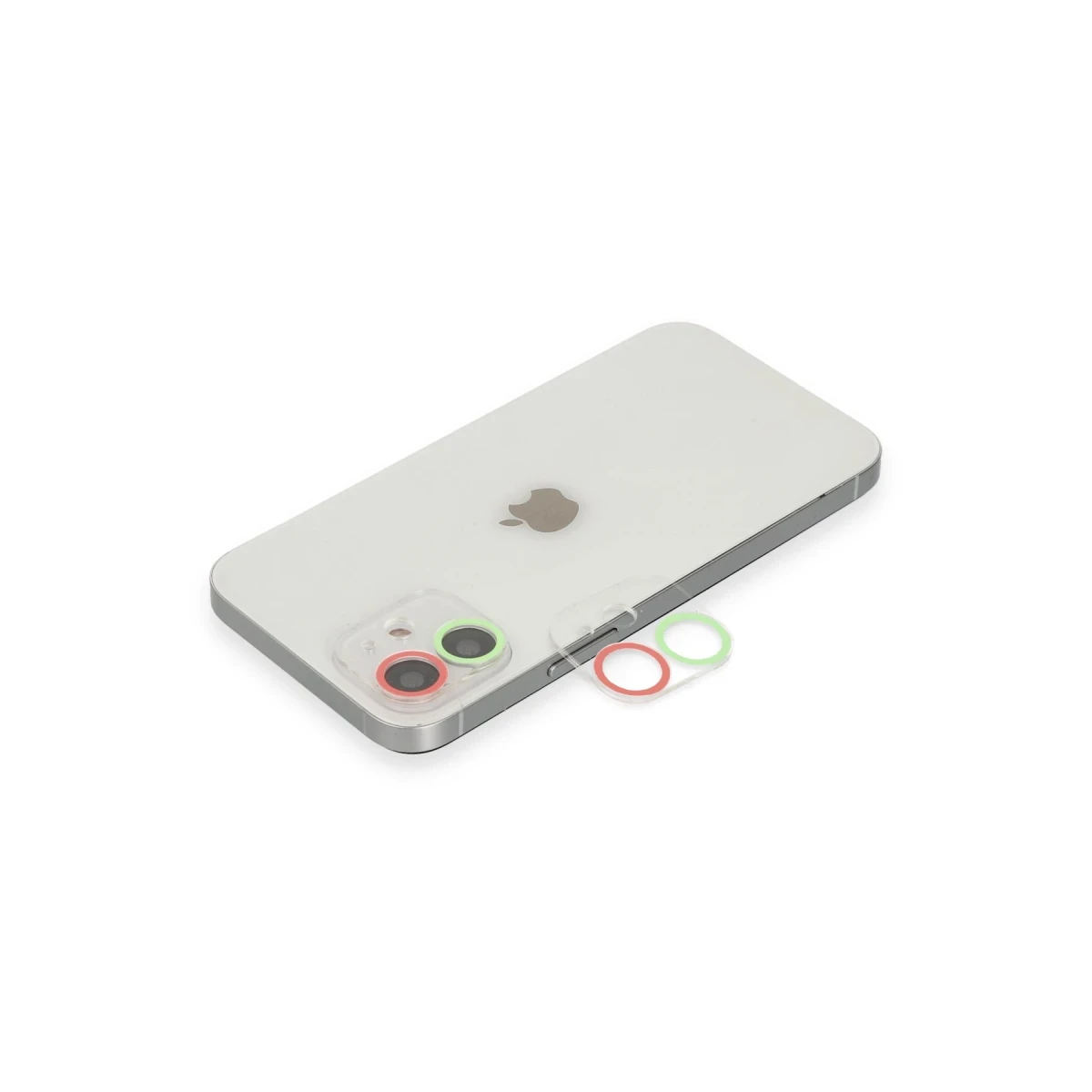 Apple iPhone 11 Renkli Kamera Lens Koruma Cam - Yeşil-Pembe