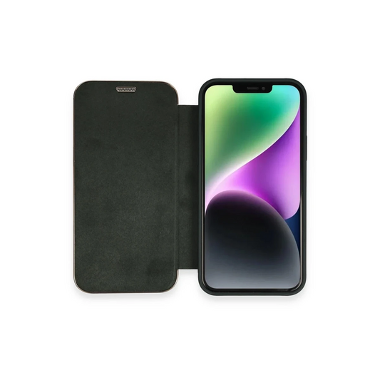 Apple iPhone 12 Kılıf Dolpin Kapaklı - Koyu Yeşil