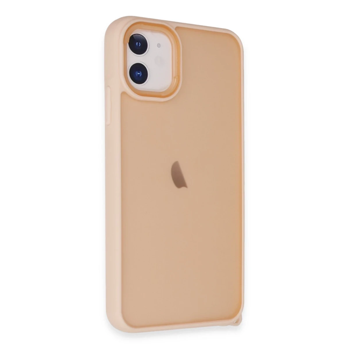 Apple iPhone 12 Kılıf Elegant Kapak - Pudra