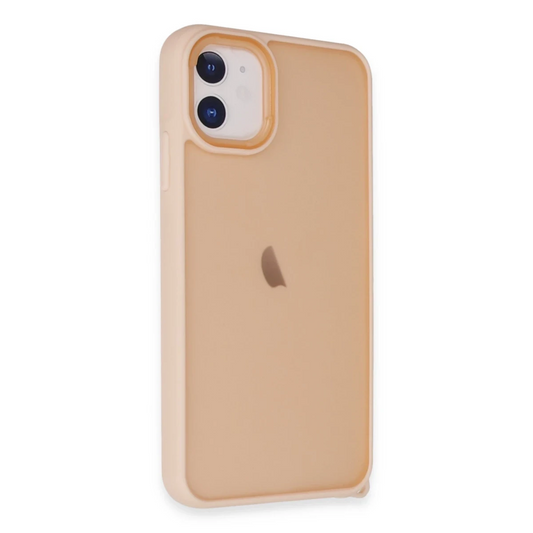 Apple iPhone 12 Kılıf Elegant Kapak - Pudra