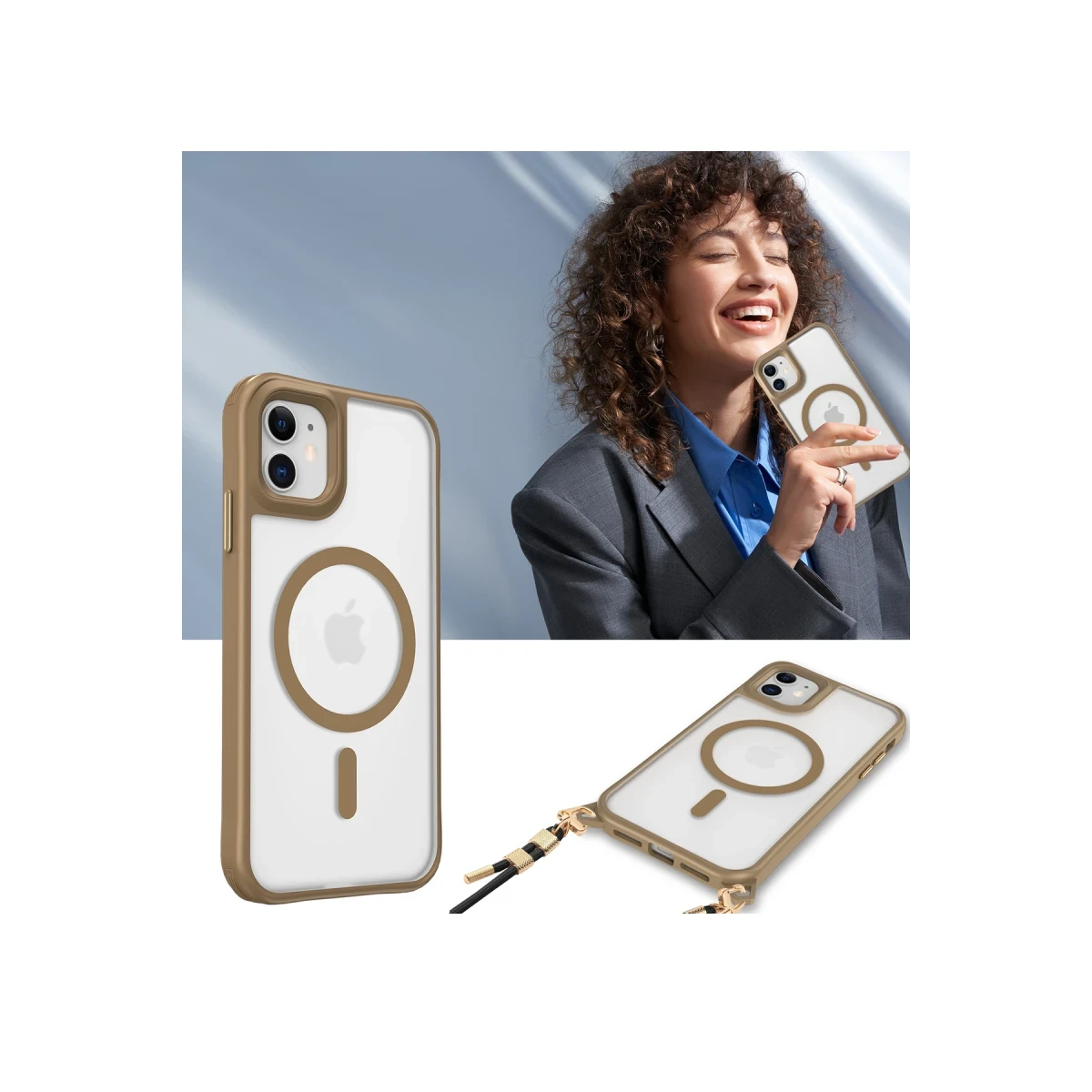 Apple iPhone 12 Kılıf Enka Magsafe Silikon Kılıf - Desert