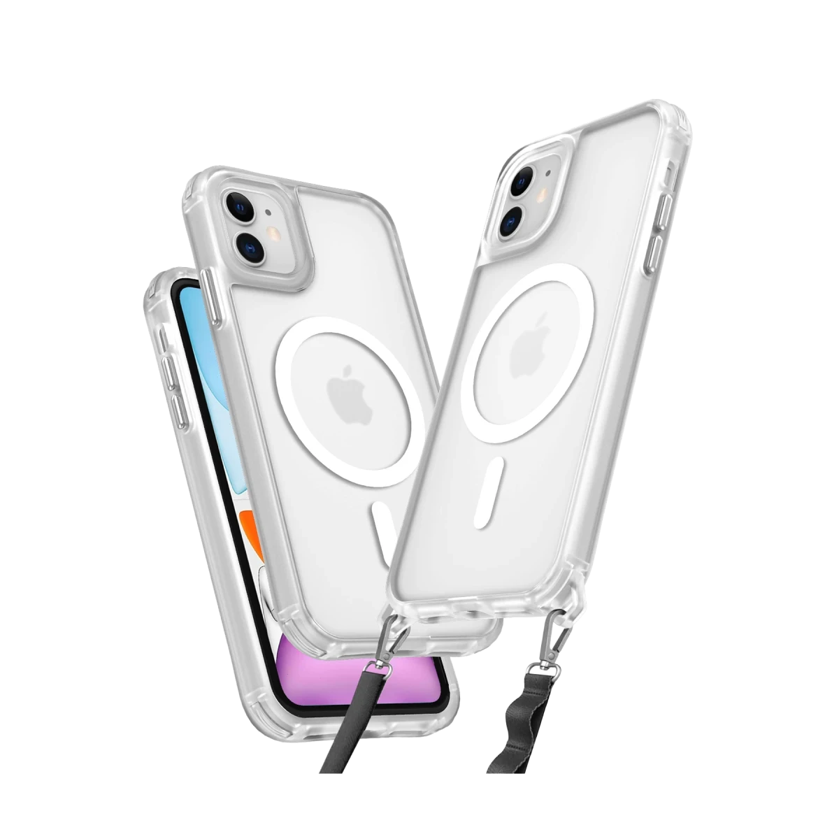 Apple iPhone 12 Kılıf Enka Magsafe Silikon Kılıf - Şeffaf