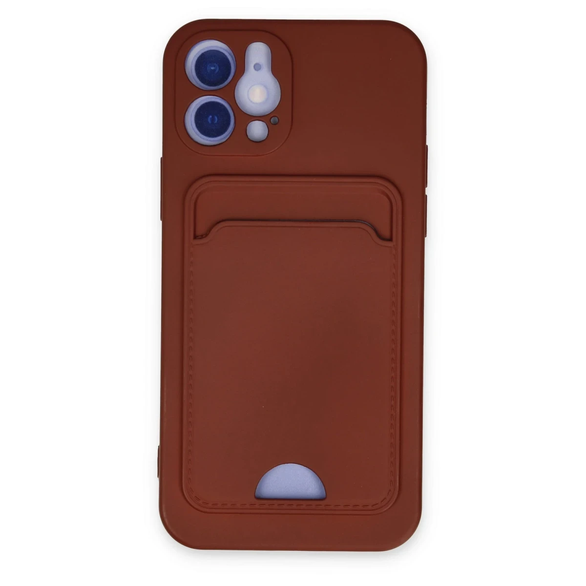 Apple iPhone 12 Kılıf Kelvin Kartvizitli Silikon - Bordo