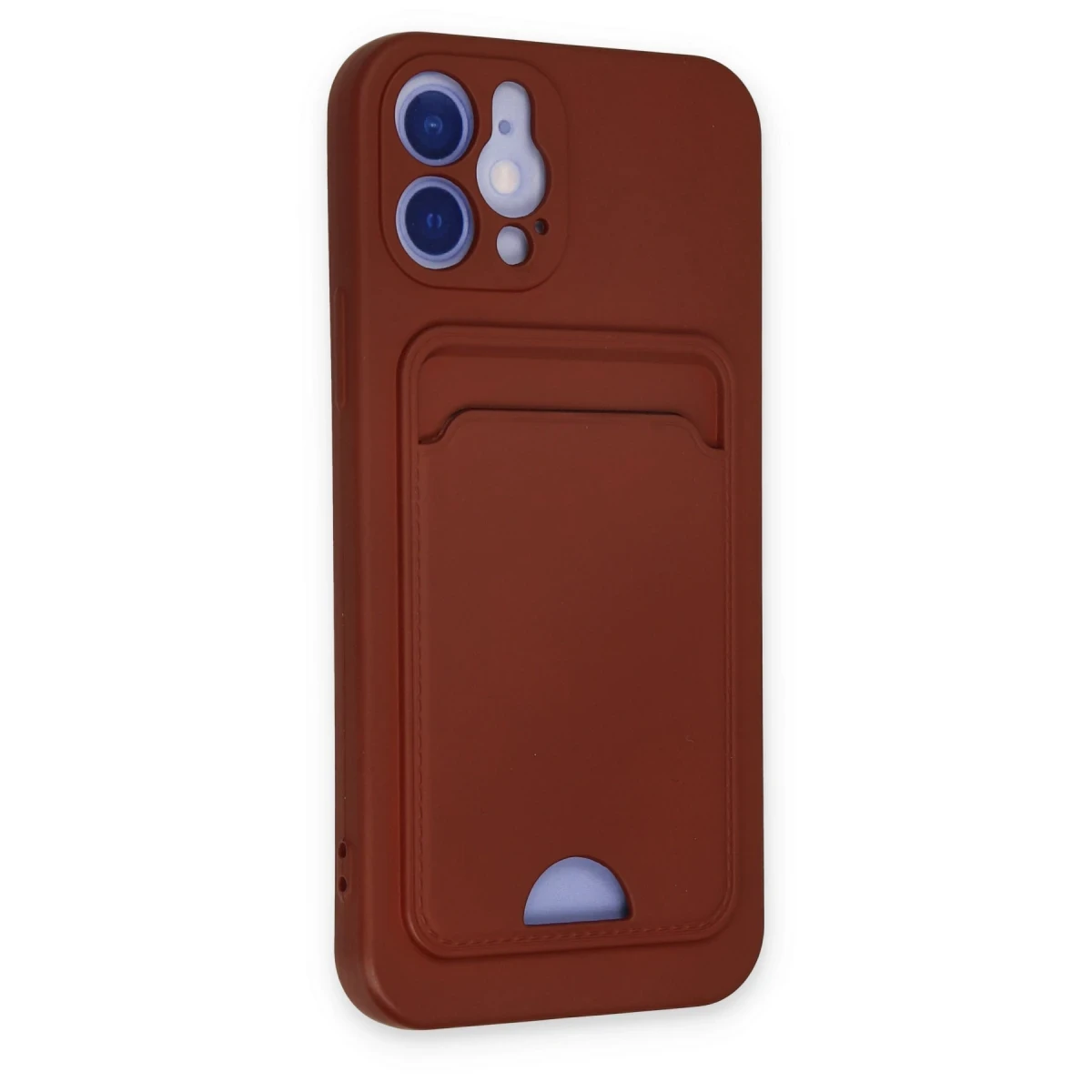 Apple iPhone 12 Kılıf Kelvin Kartvizitli Silikon - Bordo