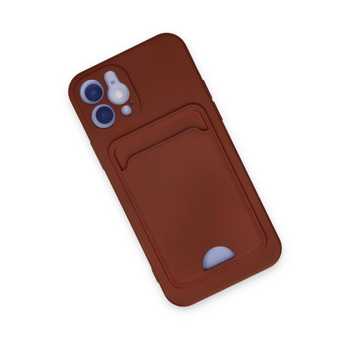 Apple iPhone 12 Kılıf Kelvin Kartvizitli Silikon - Bordo