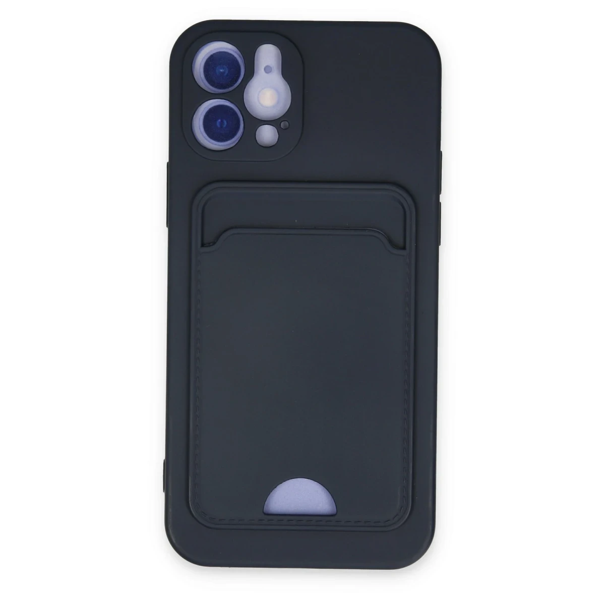 Apple iPhone 12 Kılıf Kelvin Kartvizitli Silikon - Lacivert