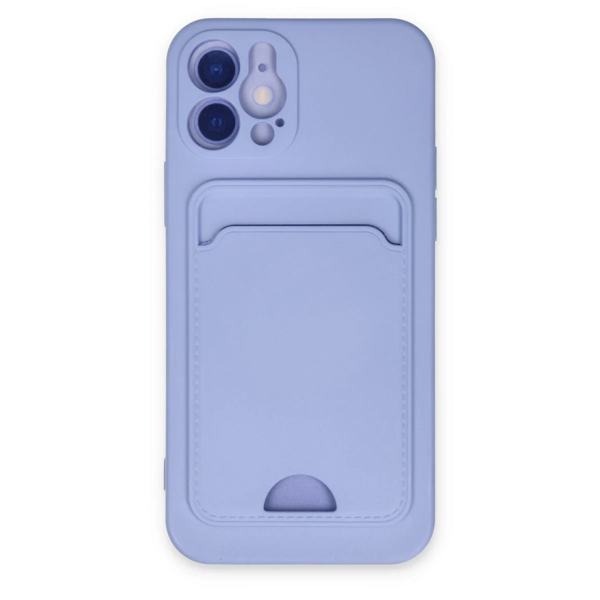 Apple iPhone 12 Kılıf Kelvin Kartvizitli Silikon - Lila