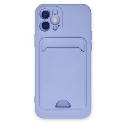 Apple iPhone 12 Kılıf Kelvin Kartvizitli Silikon - Lila