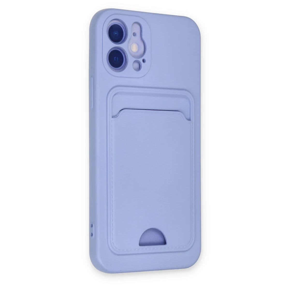 Apple iPhone 12 Kılıf Kelvin Kartvizitli Silikon - Lila