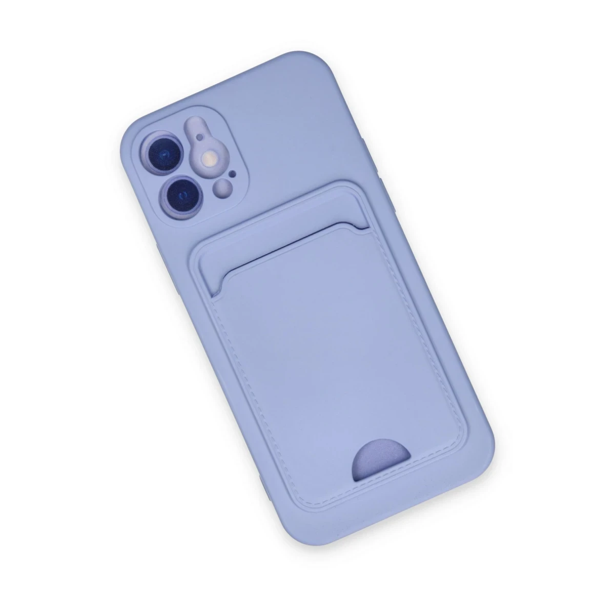 Apple iPhone 12 Kılıf Kelvin Kartvizitli Silikon - Lila