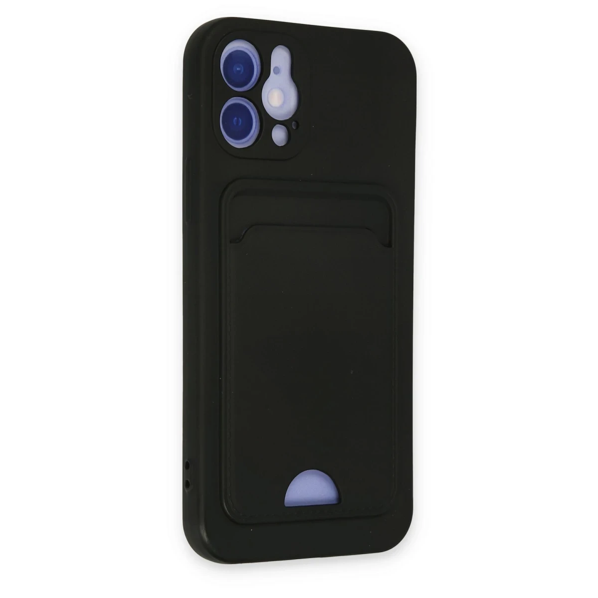Apple iPhone 12 Kılıf Kelvin Kartvizitli Silikon - Siyah