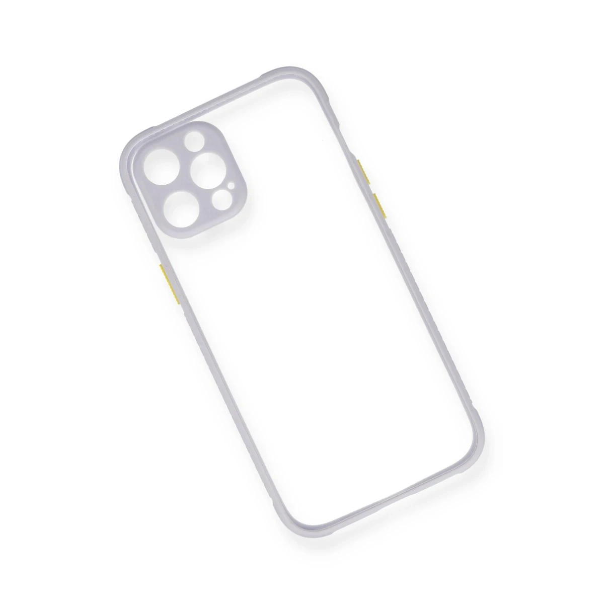 Apple iPhone 12 Kılıf Miami Şeffaf Silikon - Lila