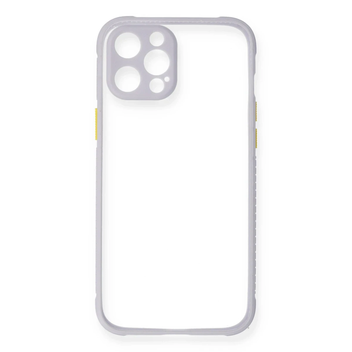 Apple iPhone 12 Kılıf Miami Şeffaf Silikon - Lila