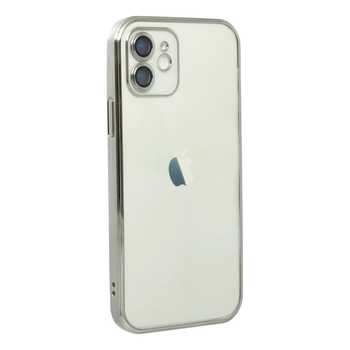 Apple iPhone 12 Kılıf Razer Lensli Silikon - Gümüş