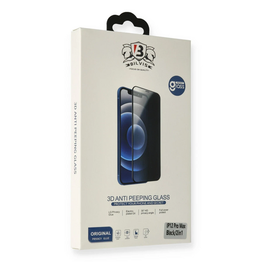 Apple iPhone 12 Mini Bilvis 3D Anti Peeping Hayalet Cam Ekran Koruyucu