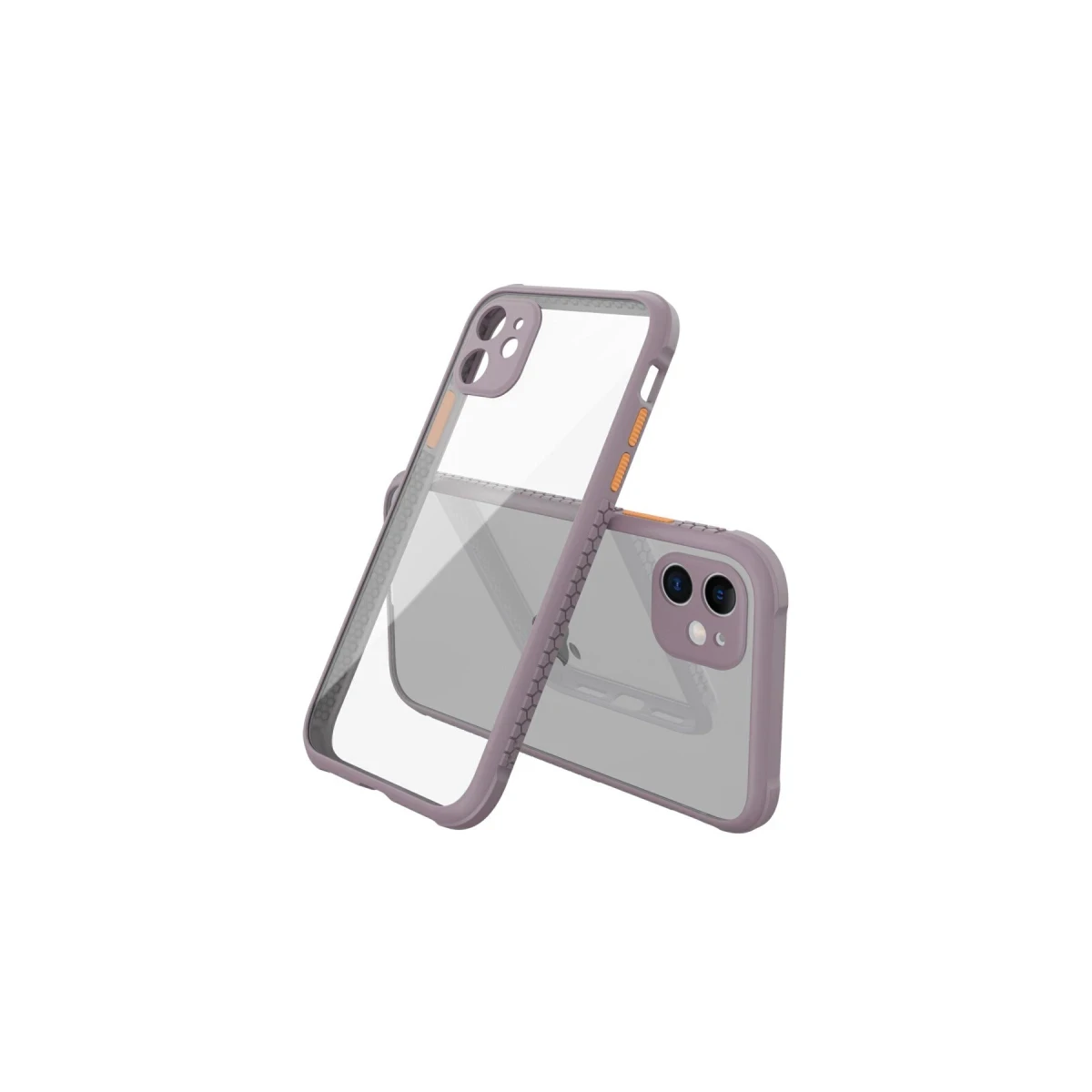 Apple iPhone 12 Mini Kılıf Miami Şeffaf Silikon - Açık Mor