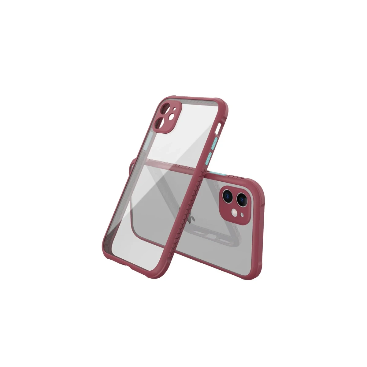 Apple iPhone 12 Mini Kılıf Miami Şeffaf Silikon - Fuşya