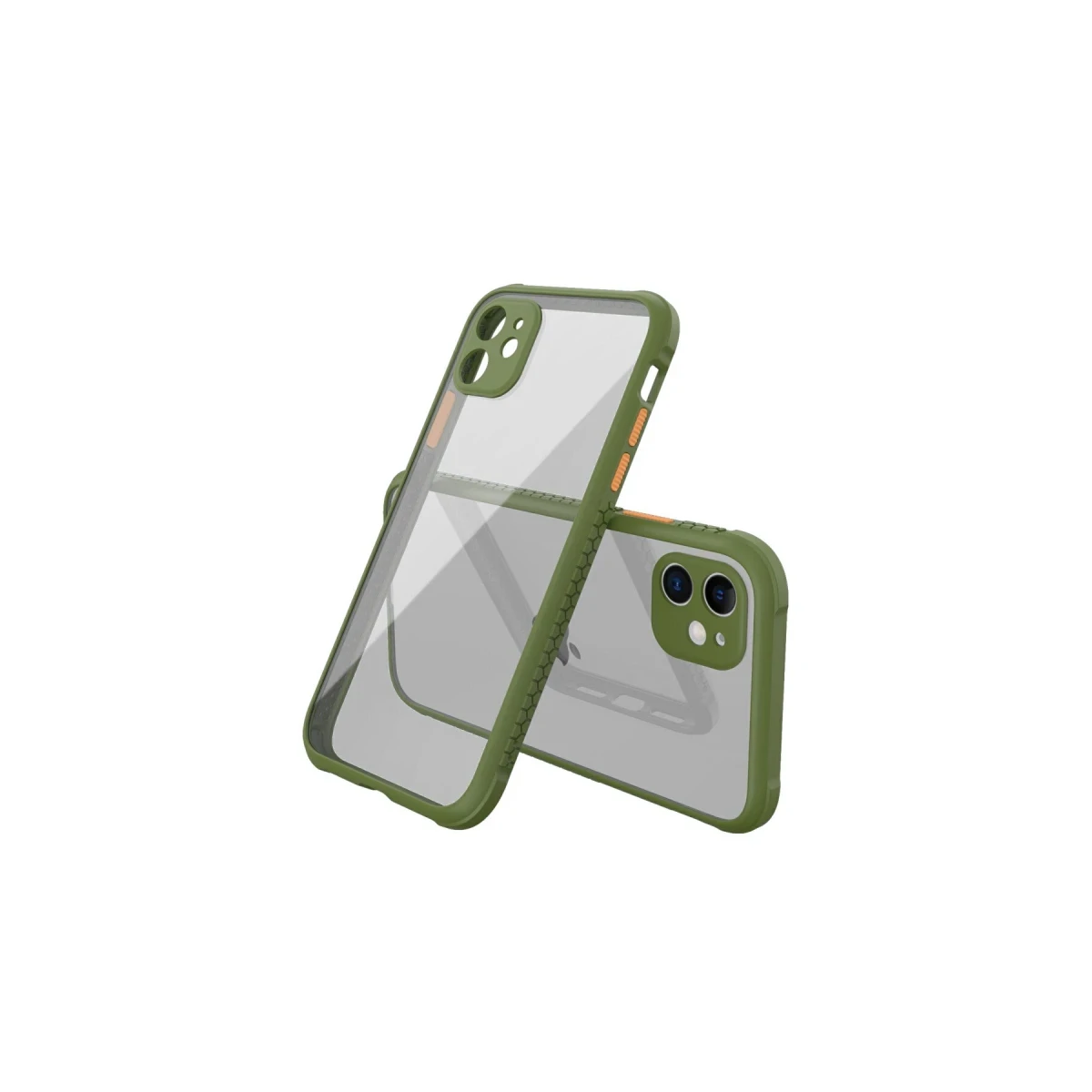 Apple iPhone 12 Mini Kılıf Miami Şeffaf Silikon - Koyu Yeşil