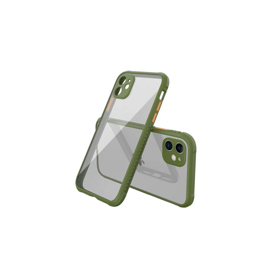 Apple iPhone 12 Mini Kılıf Miami Şeffaf Silikon - Koyu Yeşil