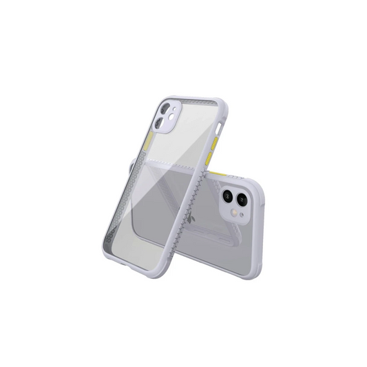 Apple iPhone 12 Mini Kılıf Miami Şeffaf Silikon - Lila