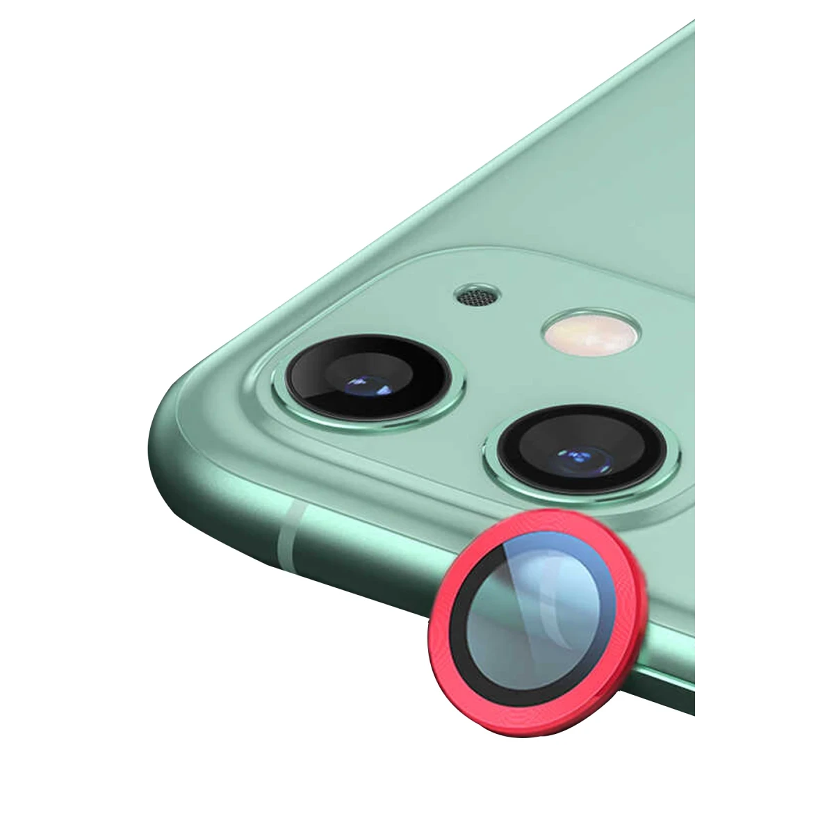 Apple iPhone 12 Mini Raze Metal Kamera Lens - Kırmızı