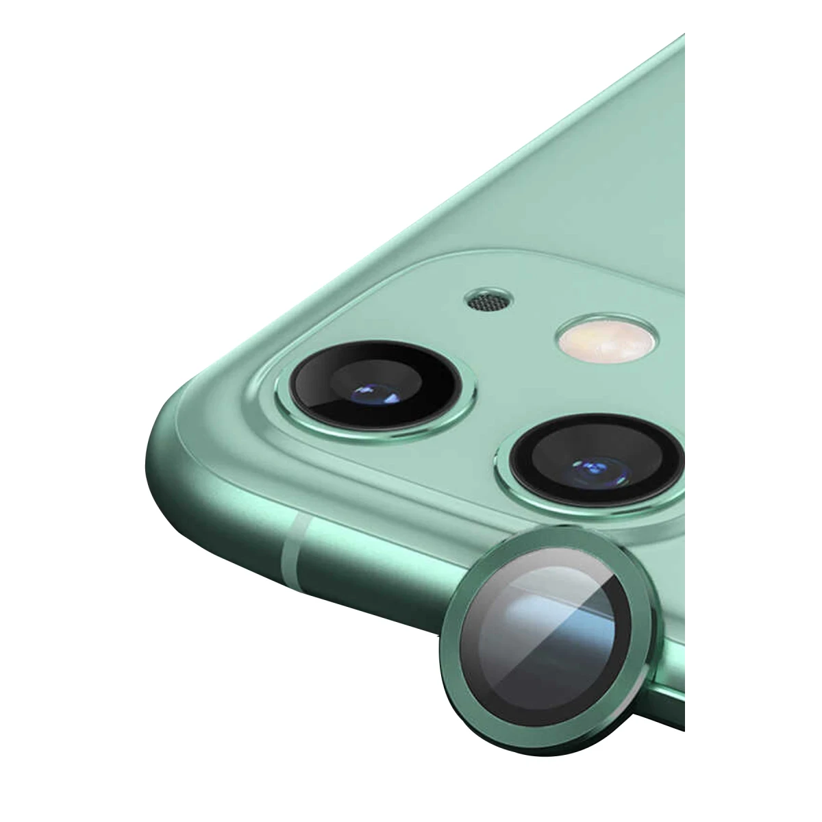 Apple iPhone 12 Mini Raze Metal Kamera Lens - Yeşil